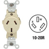 Leviton 20A Ivory Commercial Grade 10-20R Non-Grounding Single Outlet