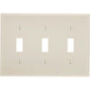 Leviton 3-Gang Plastic Toggle Switch Wall Plate, Light Almond