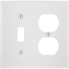 Leviton Oversized 2-Gang Thermoset Single Toggle/Duplex Outlet Wall Plate, White