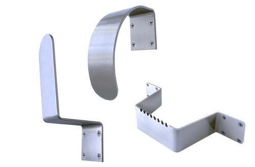 Tell Manufacturing 2 in. Stainless Steel Door Pull with Hardware Satin