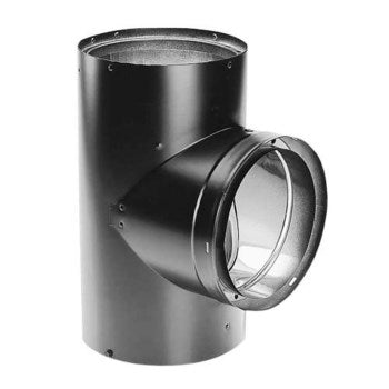DuraVent 6DVL-T Double Wall Black Tee w/Clean-out ~ 6
