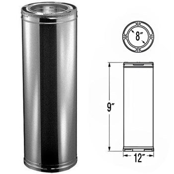 DuraVent 8DP-09 DuraPlus All Fuel Chimney Pipe ~ 8