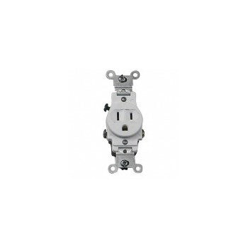 Leviton S12-05015-KWS Wh Sgl Grd Outlt