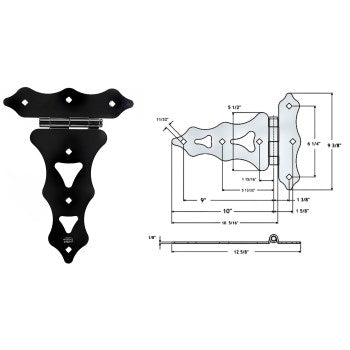 National N109-034 Ornamental T Hinge, Black ~ 10