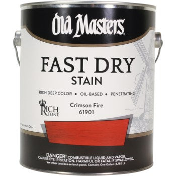 Old Masters 61901 Fast Dry Wood Stain, Crimson Fire ~ One Gallon