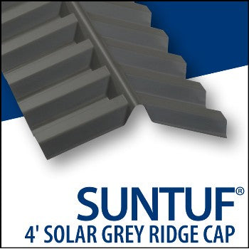 Palram Americas 108654 Ridge Cap Flashing, Grey ~ 4 ft. 2