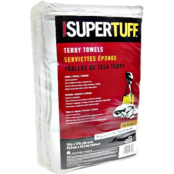 Trimaco 10748 Terrycloth Towels, Pack of 48 White ~ 14