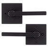 Kwikset Halifax Lever (Square) - Bed/Bath, Matte Black