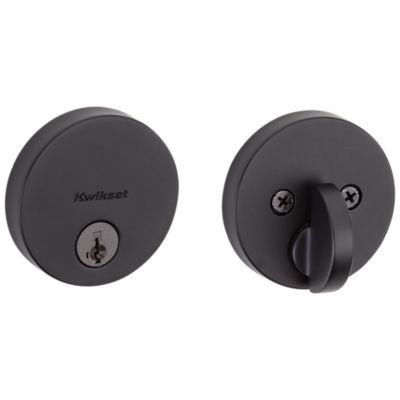 Kwikset Uptown Deadbolt - Keyed One Side - featuring SmartKey, Matte Black