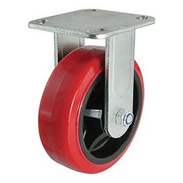 Rigid Caster, Polyurethane Mold-On, 6-In.