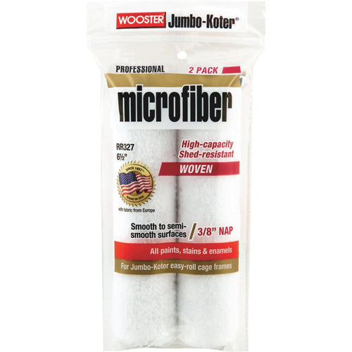Wooster Jumbo-Koter 6-1/2 In. x 3/8 In. Mini Microfiber Trim Roller Cover (2-Pack)