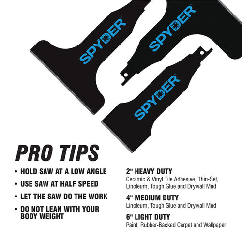 Spyder 4 Scraper Blade Attachment for Reciprocating Saws