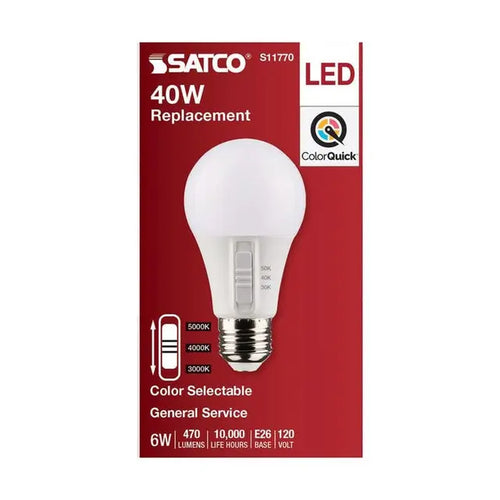 Satco S11770 6A19/LED/3CCT/E26/120V