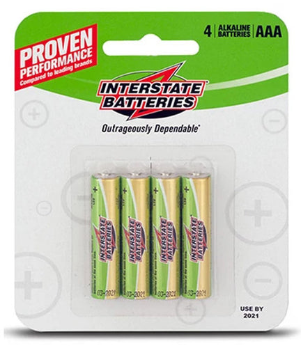 Interstate (DRY0004) Alkaline Batteries AAA, 4 Pack