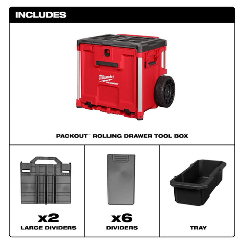 Milwaukee PACKOUT™ Rolling Drawer Tool Box