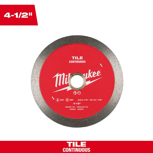 Milwaukee 4-1/2 Continuous Tile Diamond Blade